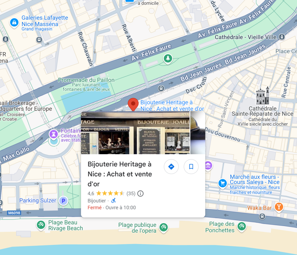bijouterie heritage google map